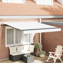 Udtrækkelig markise Hvid 300 x 250 cm Stof og aluminium
