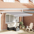 Utrækkelig Markise Lysegrå 300 x 250 cm Stof og stål