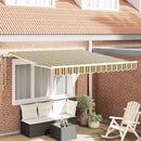 Udtrækkelig markise Grøn og gul 300 x 250 cm Stof og aluminium