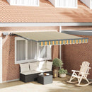 Udtrækkelig markise Grøn og gul 300 x 250 cm Stof og aluminium