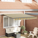 Udtrækkelig markise Grøn og gul 300 x 250 cm Stof og aluminium