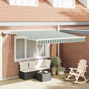 Udtrækkelig markise Grøn og Hvid 300 x 250 cm Stof og aluminium