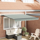 Utrækkelig Markise Grøn og Hvid 300 x 250 cm Polyester og Stål