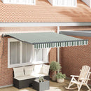 Udtrækkelig markise Grøn og Hvid 300 x 250 cm Stof og aluminium