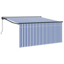 Utrækkelig Markise Blå og Hvid 350 x 250 cm