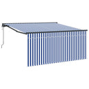 Utrækkelig Markise Blå og Hvid 350 x 250 cm