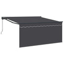 Utrækkelig Markise Antracit 350 x 250 cm Polyester og Aluminium