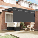 Utrækkelig Markise Antracit 350 x 250 cm Polyester og Aluminium