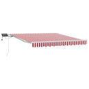 Udtrækkelig markise Rød og Hvid 350 x 250 cm Stof og aluminium