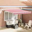 Udtrækkelig markise Rød og Hvid 350 x 250 cm Polyester