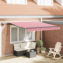 Utrækkelig Markise Rød og hvid 350 x 250 cm Stof