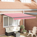 Udtrækkelig markise Rød og Hvid 350 x 250 cm Stof og aluminium