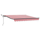Udtrækkelig markise Rød og Hvid 350 x 250 cm Polyester