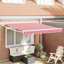 Utrækkelig Markise Rød og Hvid 350 x 250 cm