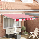 Utrækkelig Markise Rød og Hvid 350 x 250 cm