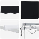 Utrækkelig Markise Sort 350 x 250 cm Polyester og metal