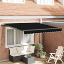 Utrækkelig Markise Sort 350 x 250 cm Polyester og Stål