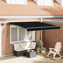 Utrækkelig Markise Sort 350 x 250 cm Stof