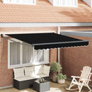 Utrækkelig Markise Sort 350 x 250 cm Polyester og Aluminium