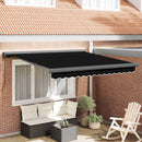 Utrækkelig Markise Sort 350 x 250 cm Stof og Metal