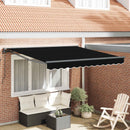 Markiseramme Sort 350 x 250 cm Polyester med PU belægning