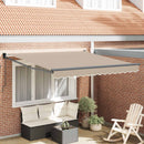 Utrækkelig Markise Beige 350 x 250 cm Polyester og Aluminium