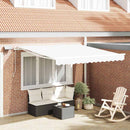 Utrækkelig Markise Hvid 350 x 250 cm Stof og stål