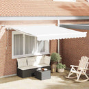 Utrækkelig Markise Hvid 350 x 250 cm Polyester og metal