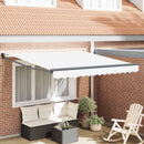 Utrækkelig Markise Hvid 350 x 250 cm Polyester og Aluminium