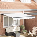 Markiseramme Hvid 350 x 250 cm Polyester med PU belægning