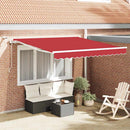 Utrækkelig Markise Rød 350 x 250 cm Polyester og metal