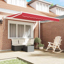 Utrækkelig Markise Rød 350 x 250 cm Polyester og Aluminium