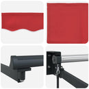 Utrækkelig Markise Rød 350 x 250 cm Polyester og Aluminium