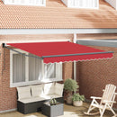 Utrækkelig Markise Rød 350 x 250 cm Polyester og Aluminium