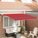 Utrækkelig Markise Rød 350 x 250 cm Polyester og Aluminium