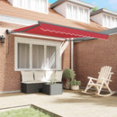 Utrækkelig Markise Rød 350 x 250 cm Polyester og Aluminium