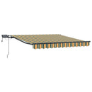 Udtrækkelig markise Grøn og gul 350 x 250 cm Stof og aluminium