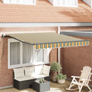 Udtrækkelig markise Grøn og gul 350 x 250 cm Stof og aluminium