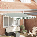 Utrækkelig Markise Grøn og Hvid 350 x 250 cm