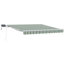 Udtrækkelig markise Grøn og Hvid 350 x 250 cm Stof og aluminium