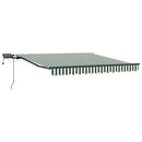 Utrækkelig Markise Grøn og hvid 350 x 250 cm Stof