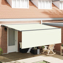 Utrækkelig Markise Creme 400 × 300 cm Polyester og Aluminium