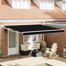 Utrækkelig Markise Sort 400 × 300 cm Polyester og Aluminium