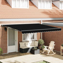Markiseramme Sort 400 × 300 cm Polyester med PU belægning