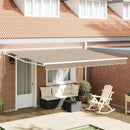 Utrækkelig Markise Beige 400 × 300 cm Polyester og Aluminium