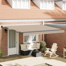 Utrækkelig Markise Beige 400 × 300 cm Polyester og Aluminium