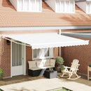 Utrækkelig Markise Hvid 400 × 300 cm Polyester og Aluminium
