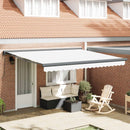 Markise Hvid 400 × 300 cm Polyester og Aluminium
