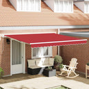 Utrækkelig Markise Rød 400 × 300 cm Polyester og Aluminium