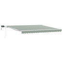 Udtrækkelig markise Grøn og Hvid 400 × 300 cm Stof og aluminium